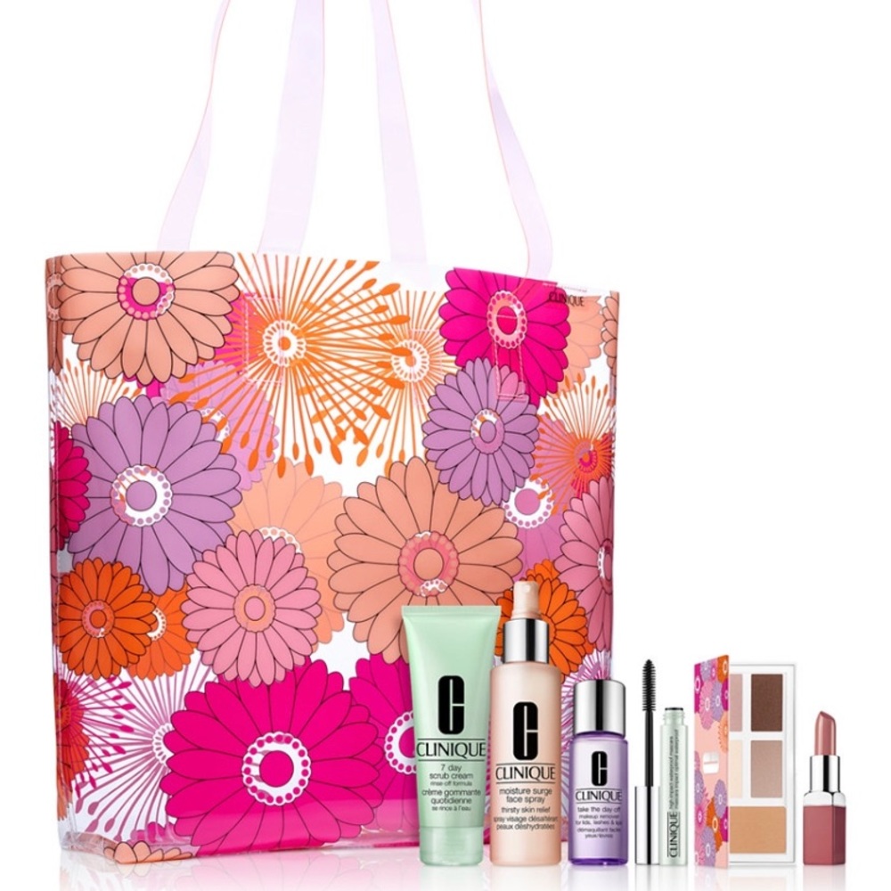 Clinique tote bag & Avon makeup bag no contents